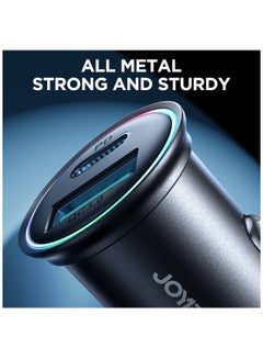 JOYROOM JR-CCN04 60W A+C mini Metal Car Charger BLACK  - Image 3