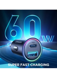 JOYROOM JR-CCN04 60W A+C mini Metal Car Charger BLACK  - Image 5