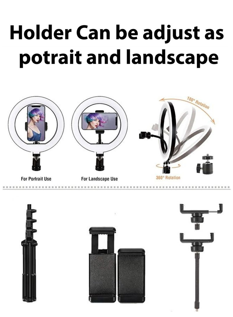 Toshionics - 22 Inch Dimmable Circle LED Studio Selfie Ring Light With 90Inch Tripod Stand Remote And 3 Mobile Phone Holders For Makeup Camera Photography YouTube Video Shoot TikTok Vlog Live Stream With Carry Bag Multicolour - Image 1