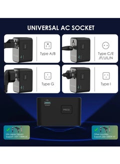 RAVPOWER 75-Watt Multi-Port Travel Plug With Three Type-C Ports And A Usb-A Port Black  - Image 3