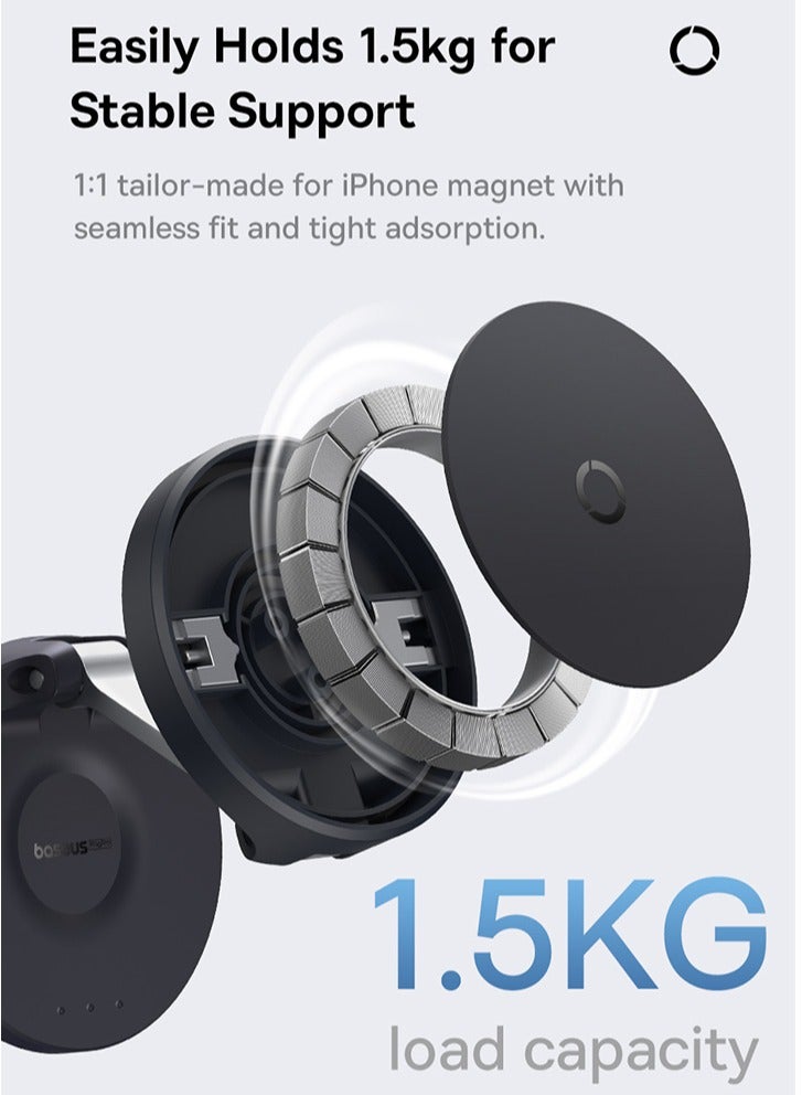 Baseus Mag Pro Magnetic Mobile Phone Stand - Cluster Black  - Image 4