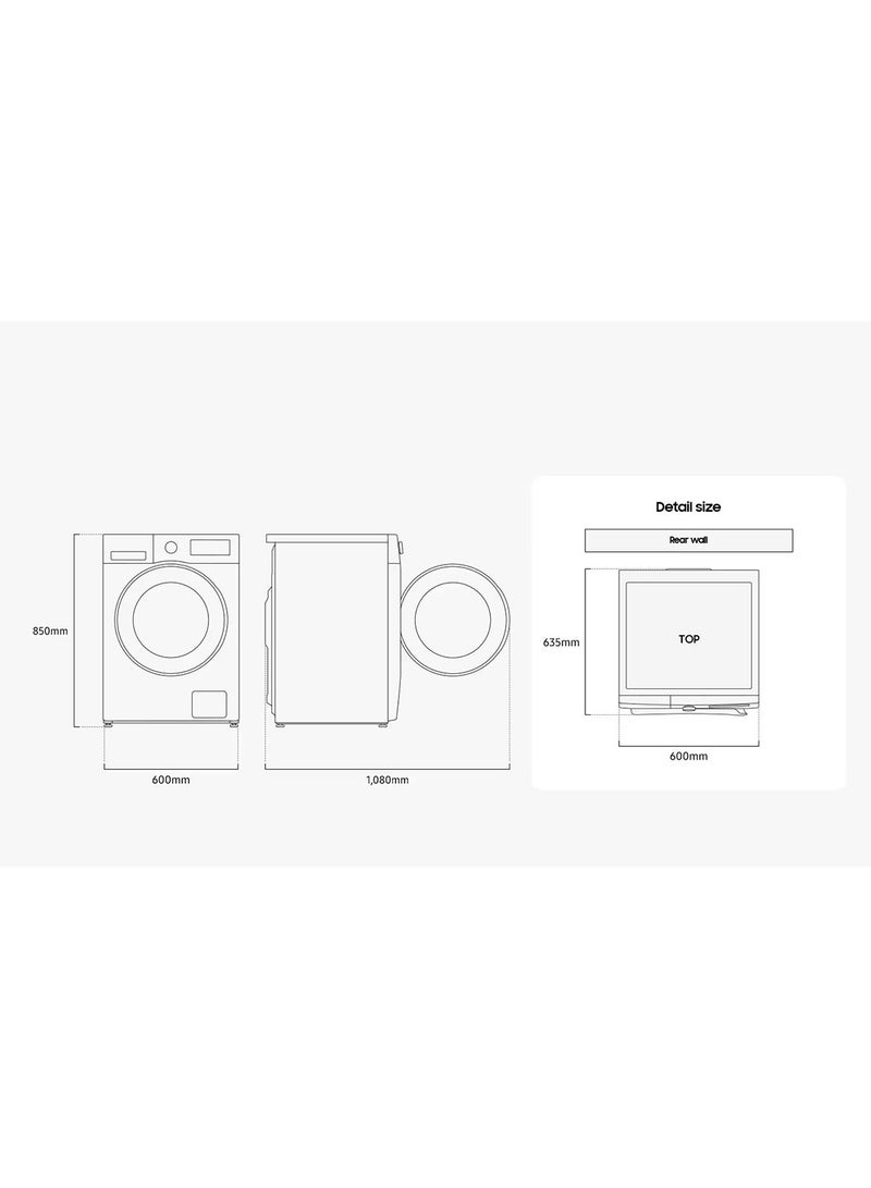 Samsung 9KG Front Load Washing Machine, 1400RPM, LED Digital Display, Ecobubble™, SmartThings AI Energy Mode, 5 Star Rating,Digital Inverter Compressor WW90CGC04DABSG Black - Image 3