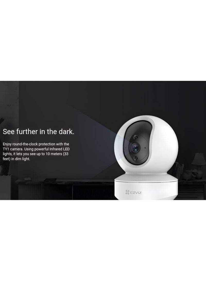 EZVIZ - TY1 2K 3MP H.265 Smart Wi-Fi Pan & Tilt CCTV Camera CS-C6N-C0-2C3WF - Image 1