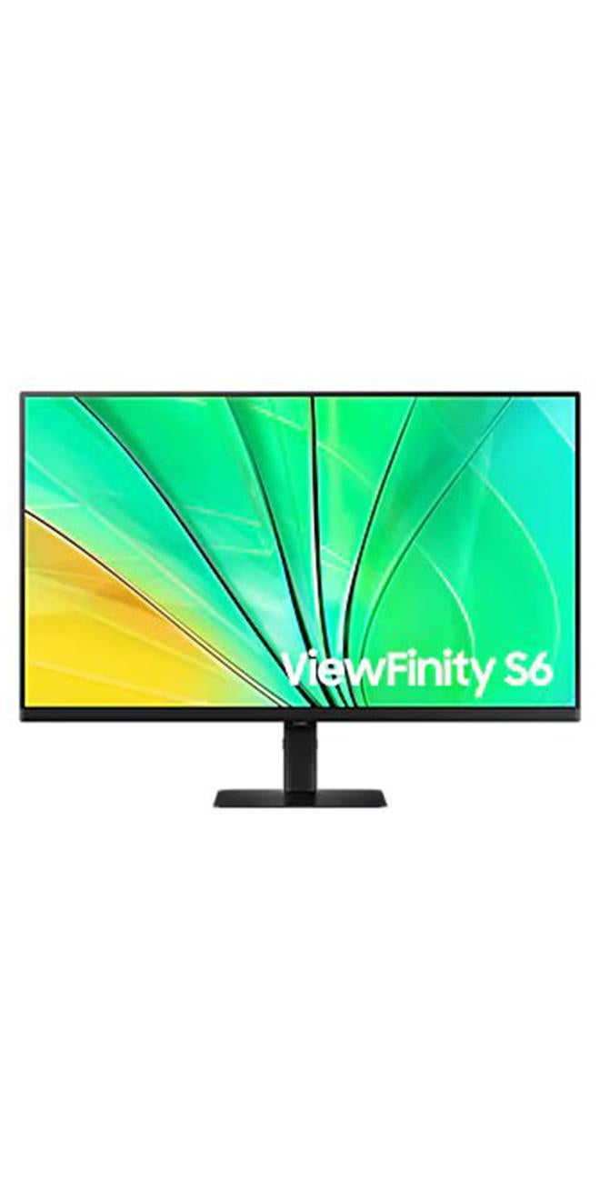 Samsung 32 inch S6 QHD ViewFinity High Resolution Monitor, QHD IPS Display, 100Hz Refresh Rate, 5ms Response Time, Flat, Flicker Free, Eye Saver Mode | LS32D606EAMXUE Black - Image 1