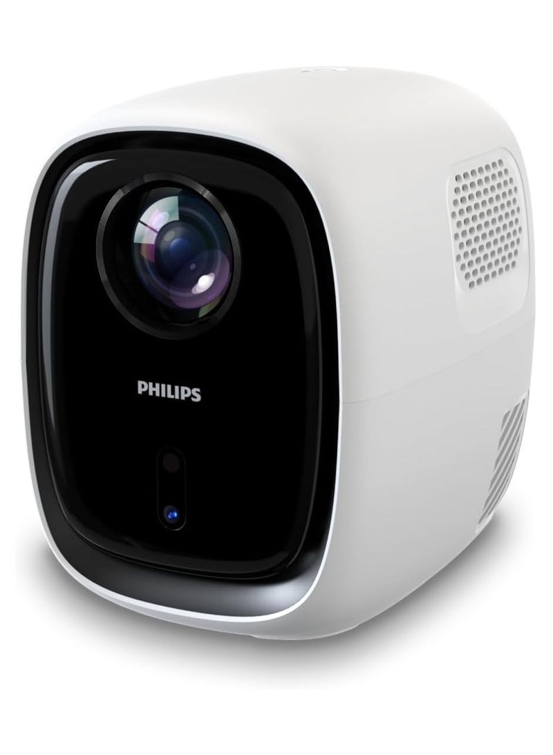Philips NeoPix 130, Home Theater Video Projector, Advanced Image Correction, Full HD 720p, Advanced LED Light Source, Wi-Fi Mirror Mode, Stereo Sound, Connected Operating System, White NPX130W/INT White - Image 2
