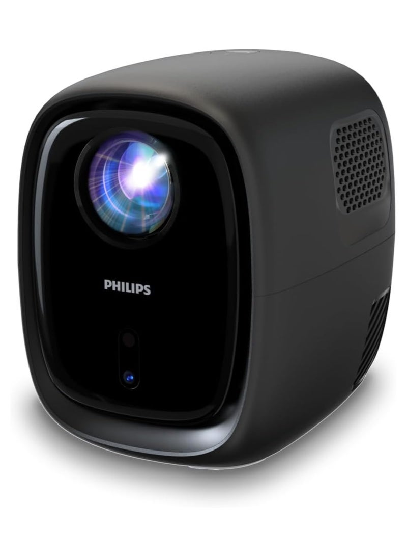 Philips NeoPix 130, Home Theater Projector, Advanced Image Correction, Full HD 720p, Advanced LED Light Source, Wi-Fi Mirror Mode, Stereo Sound, Connected Operating System, Black NPX130C/INT Black - Image 1