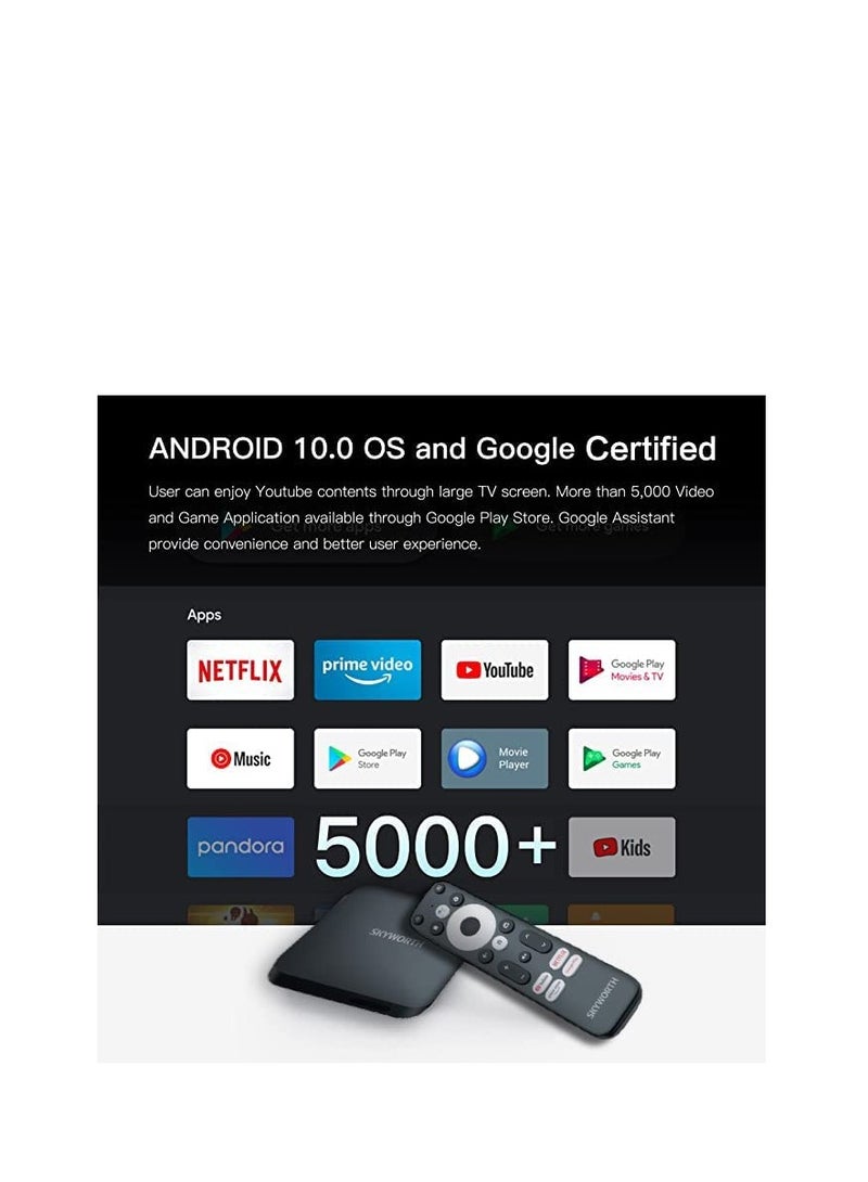 Skyworth - Android TV  Box  Skyworth  Leap-S1  4K Ultra HD Streaming Box SKYWORTH-LV23 Black - Image 1