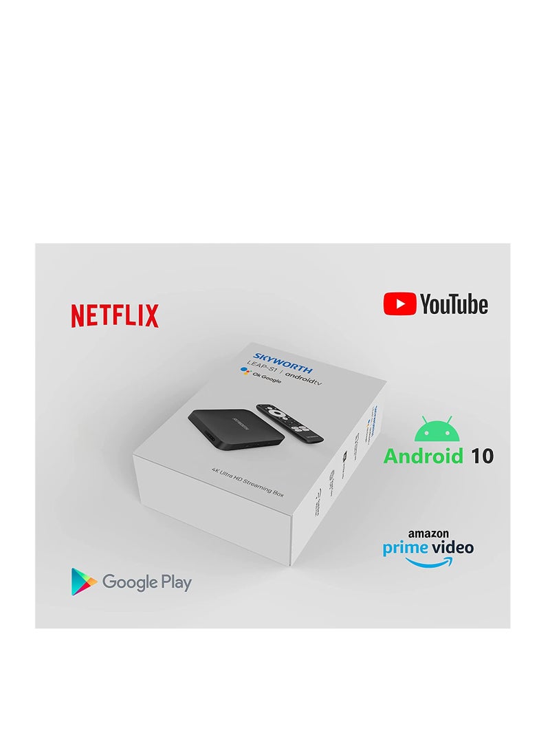 Skyworth - Android TV  Box  Skyworth  Leap-S1  4K Ultra HD Streaming Box SKYWORTH-LV23 Black - Image 1