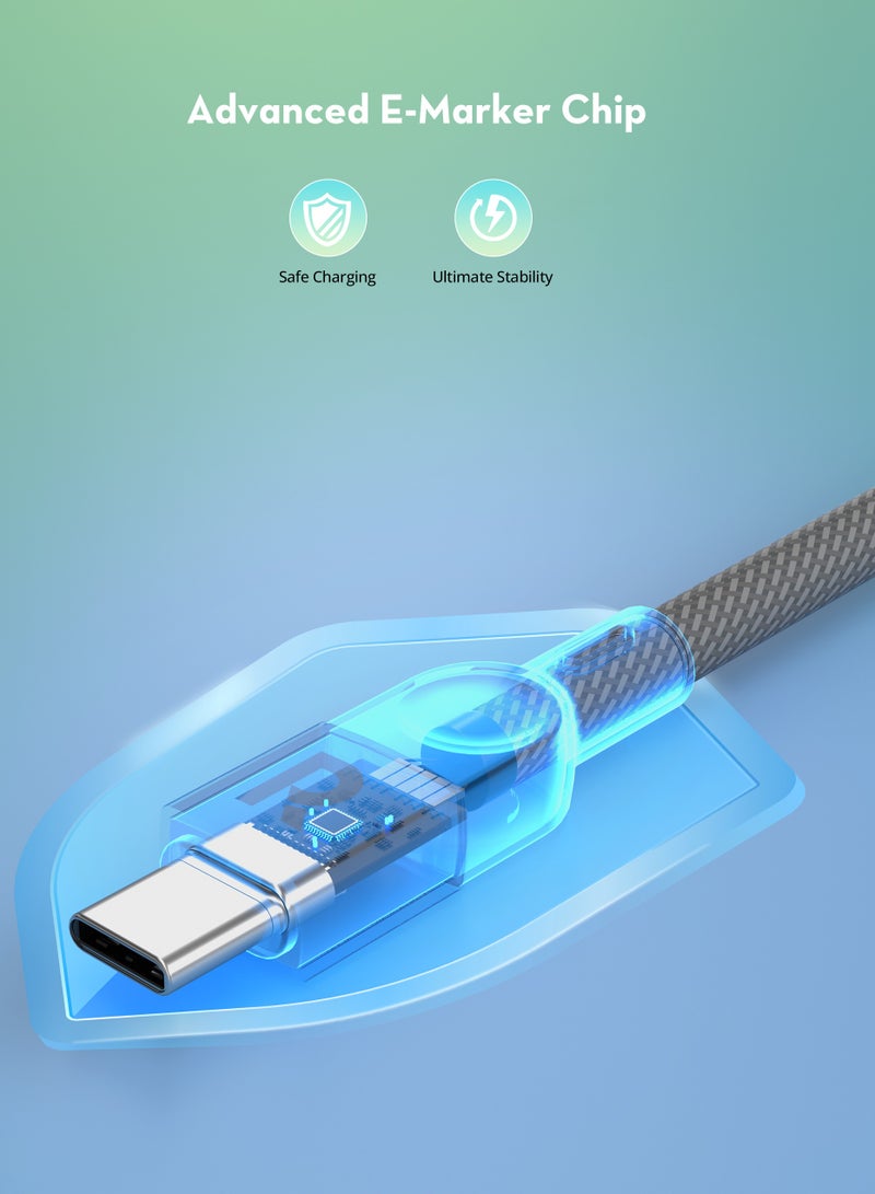 Baseus Ravpower Magnetic Braided Usb-C To Usb-C Cable - 60W - 1.2M Grey - Image 4
