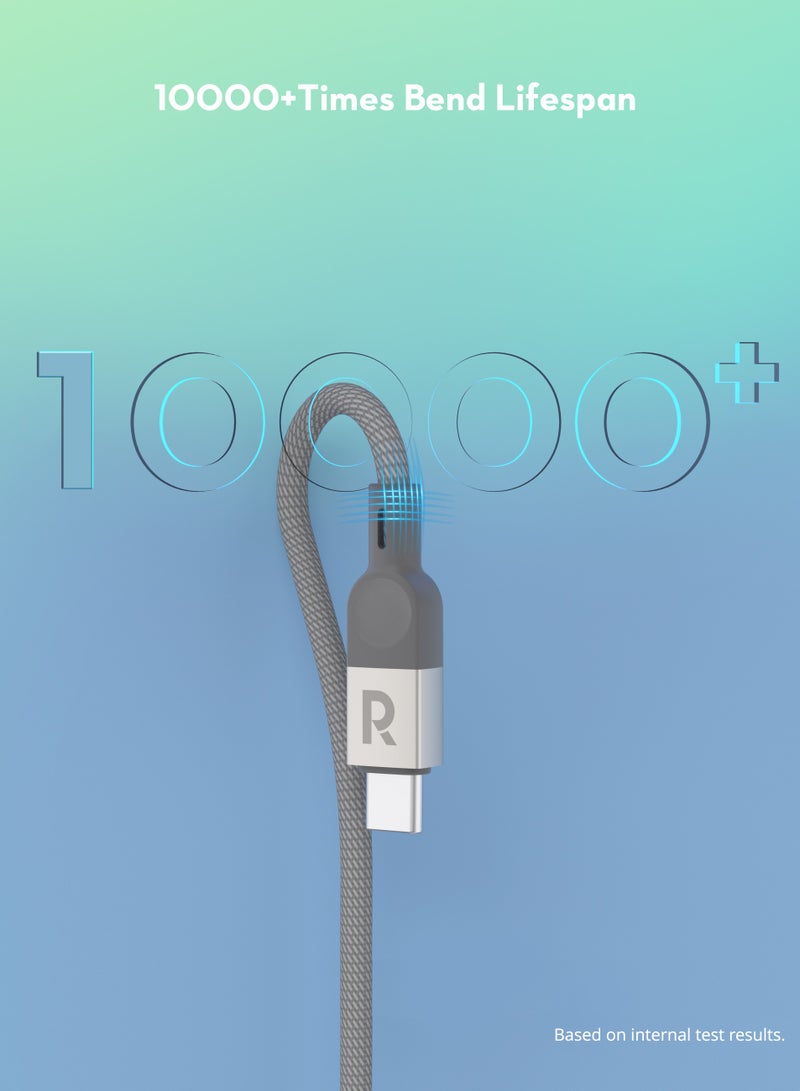 Baseus Ravpower Magnetic Braided Usb-C To Usb-C Cable - 60W - 1.2M Grey - Image 3