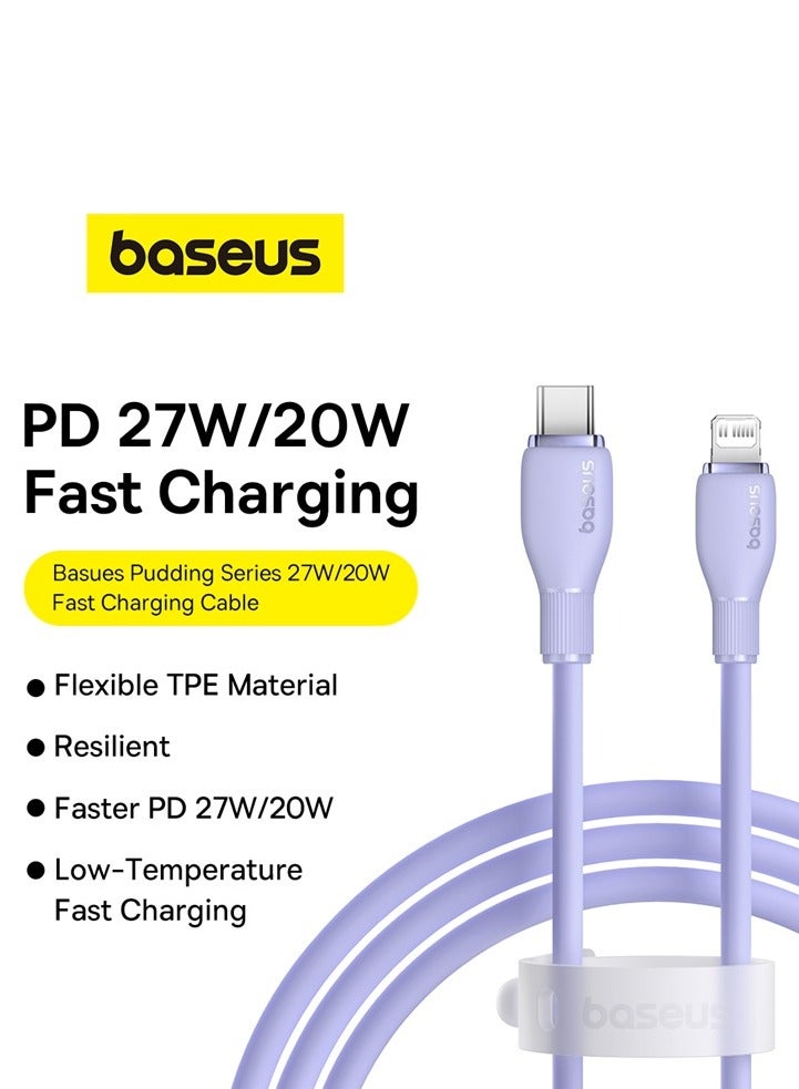 Baseus Pudding Series Fast Charging Cable Type-C To Ip 20W 1.2M Nebula Nebula Purple  - Image 5