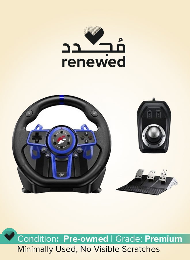 FLASHFIRE Renewed - FlashFire Suzuka Wheel F111 Racing Wheel Set With Clutch Pedals, H-Shifter for PlayStation 5 (PS5) - Image 1