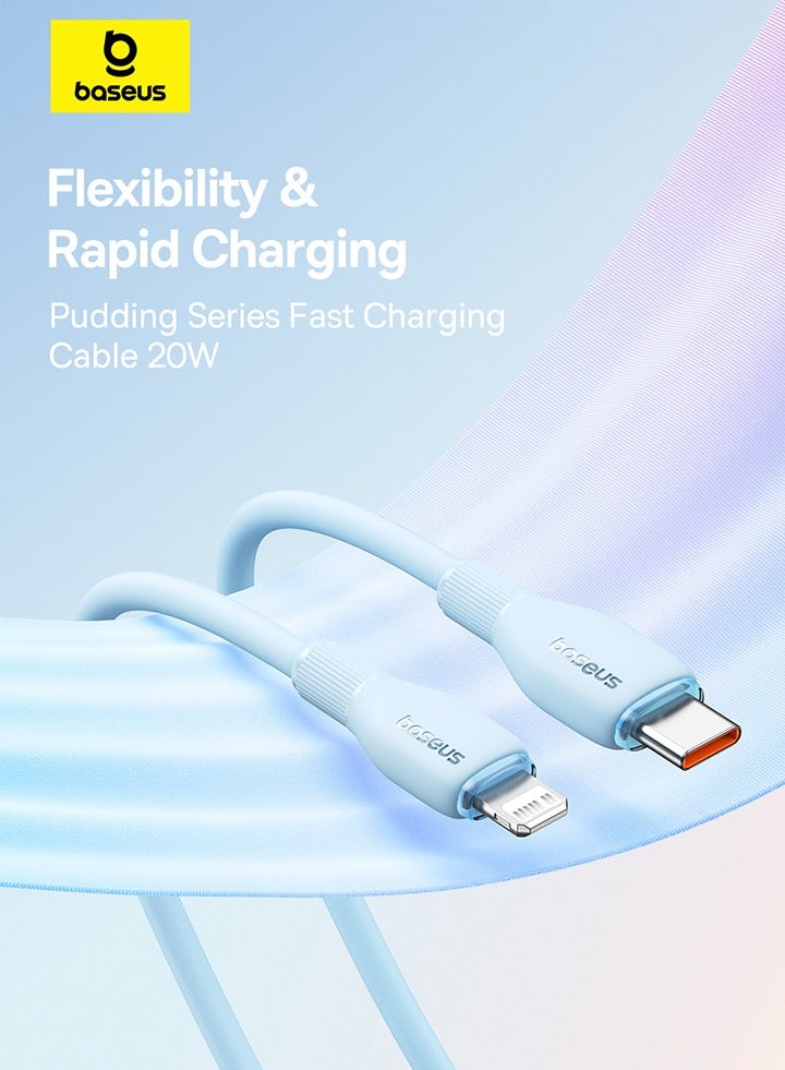Baseus Pudding Series Fast Charging Cable Type-C To Ip 20W 1.2M Galaxy Blue - Image 5