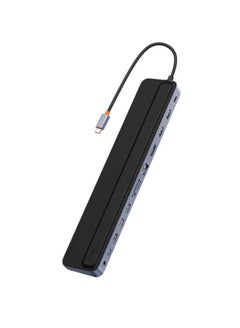 Baseus Elitejoy Gen2 12-Port Type-C Hub Adapter Dark Gray（Type-C To Hdmi*2+Usb3.0*3+Pd*1+Dp*1+Sd/Tf*1+Rj45*1+Type-C Data*1+3.5Mm*) Dark Grey  - Image 1