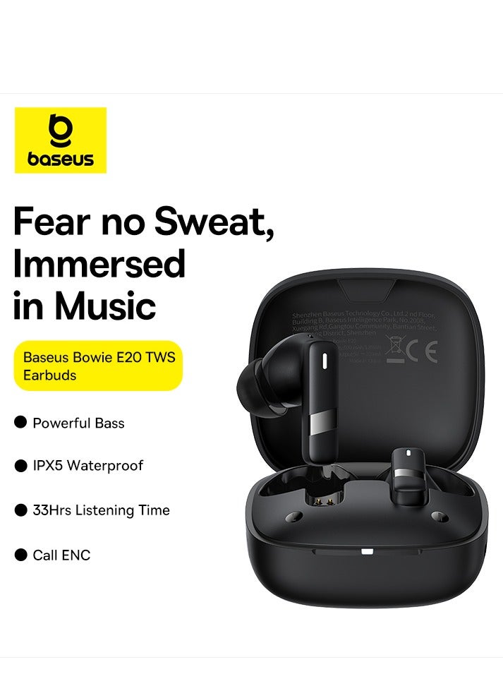 Baseus - Bowie E20 True Wireless Earphones Cluster Black - Image 1