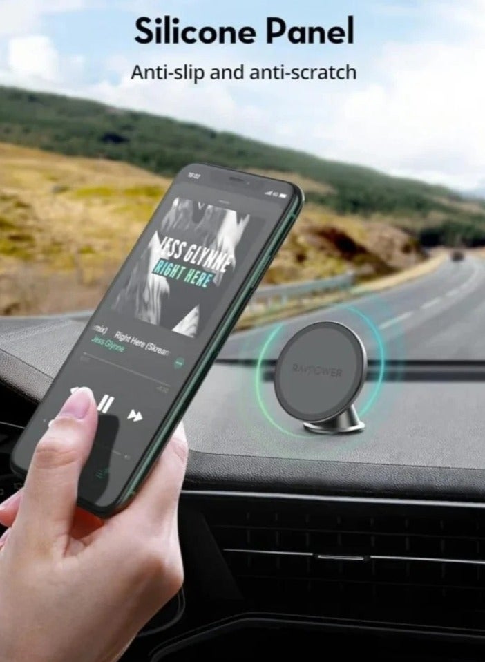 RAVPOWER Magnetic Phone Holder For Car - Black  - Image 3