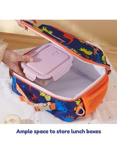 Sunveno Baby Lunch Bag With Shoulder Strap Dino Blue  - Image 4