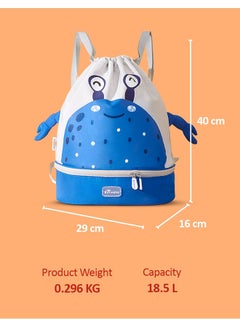 Sunveno Sling 3D School/Swimming Bag With Shoe Compartment - Blue  - Image 4