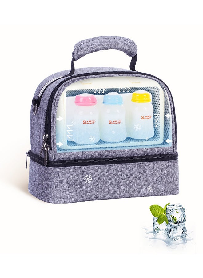 Insulated Bottle And Lunch Bag With 4 Piece Penguin Ice Pack Set Grey - pnsku/N70100352V/45/_/1737617871/2544ea24-0504-4d10-aad7-02bf19d0bf2d