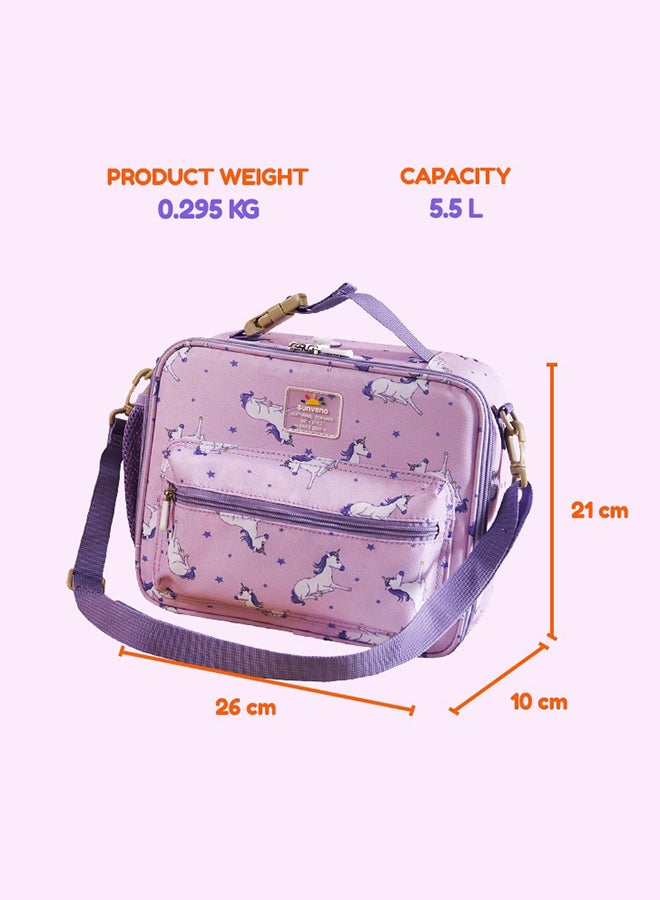 صنفينو Baby Lunch Bag With Shoulder Strap Unicorn Purple - Image 2