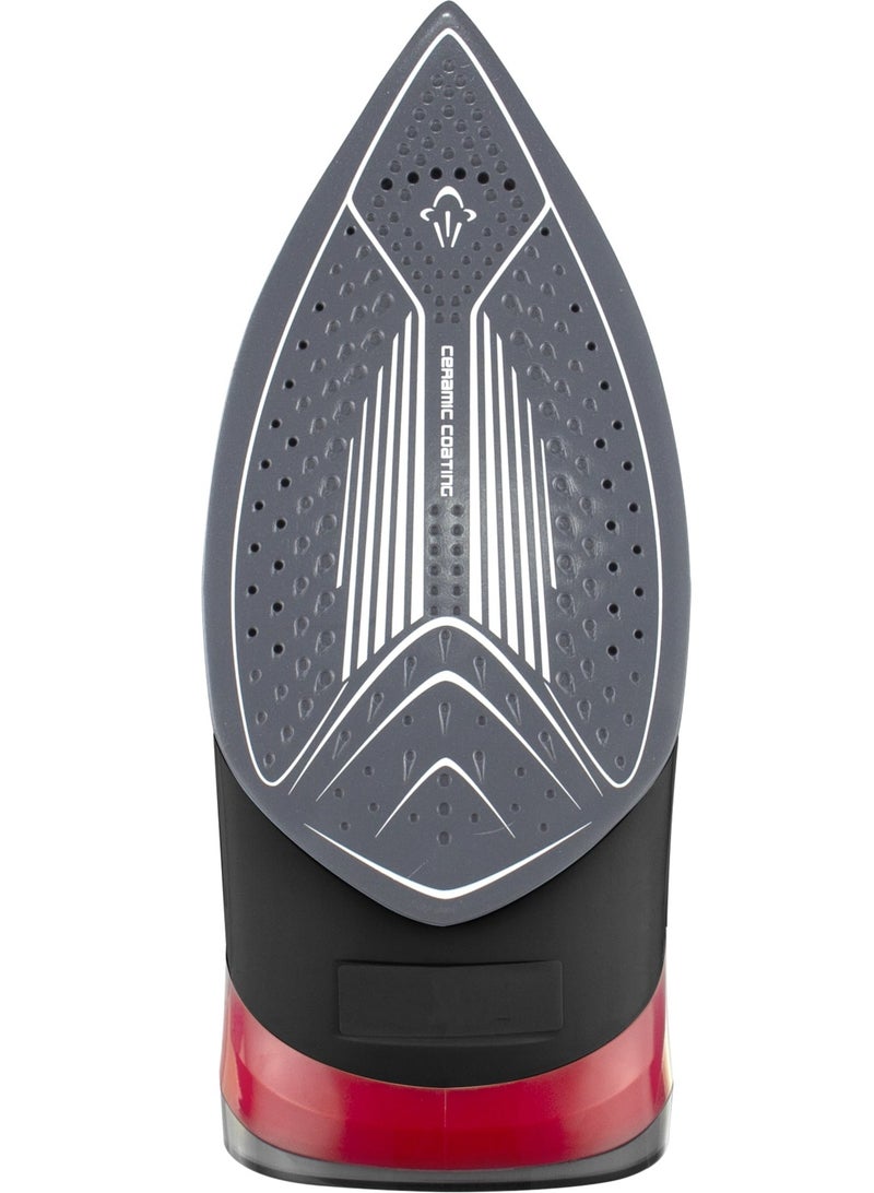 SONASHI - Steam Iron with Ceramic Coated Soleplate | Steam/Burst Steam/Spray/Dry Iron with Self-Clean Function | Anti-Drip/Anti-Calc/Auto Shut-Off With Water Tank 350 ml 2800 W SI-5085C Black/Red - Image 1