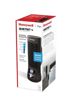 Honeywell QuietSet Personal Table Fan – Oscillating Personal Fan with Quiet Operation and 4 Levels of Power and Sound HTF210B Black  - Image 2
