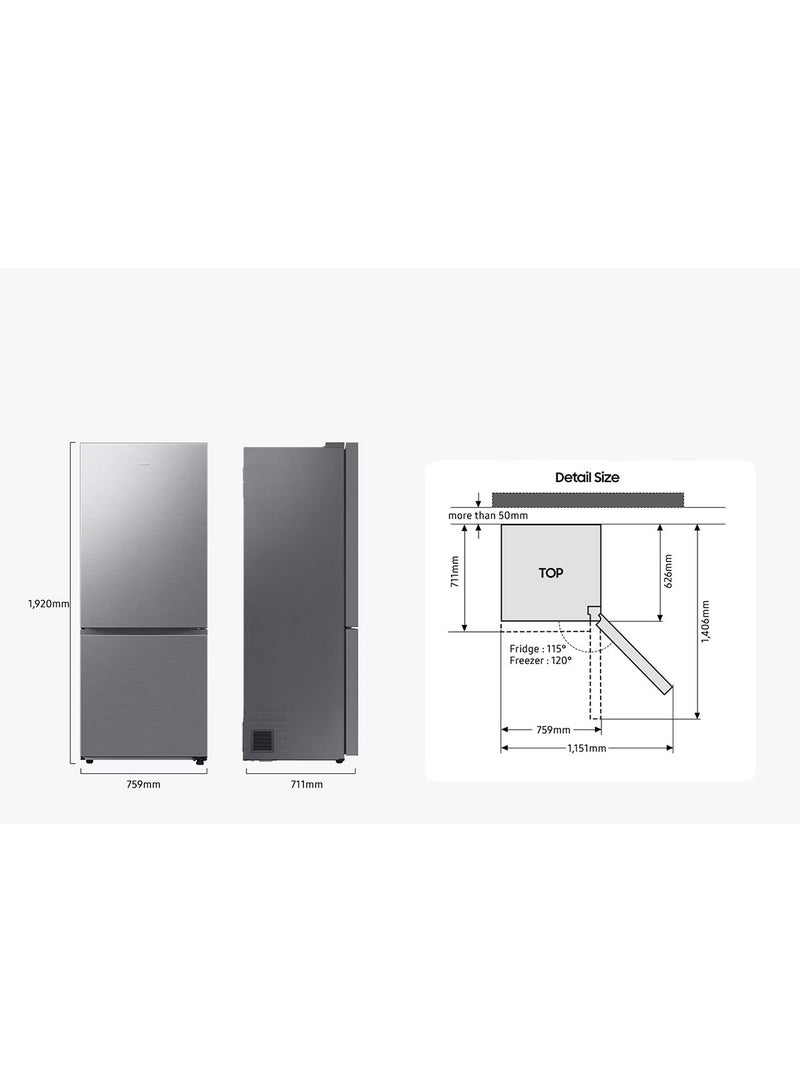 Samsung 459L Bottom Mount Freezer Refrigerator, SpaceMax™ Technology, All-around Cooling, SmartThings AI Energy Mode, Fresh Filtered Water Dispenser, Digital Inverter Compressor, Refined RB50DG632ES9AE Black - Image 3