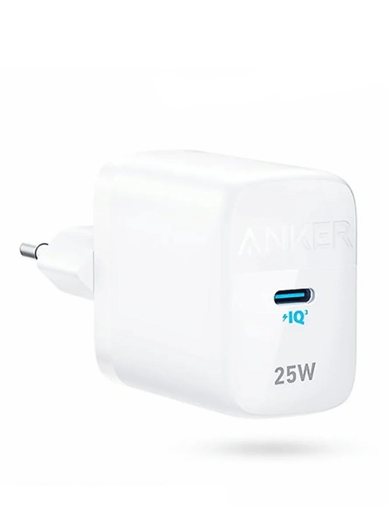 Anker Anker 312 USB-C Charger 25W Supports Samsung Super Fast Charging, MultiProtect Protection, PowerIQ 3.0 White  - Image 1