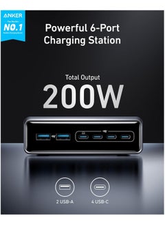Anker Prime Charger, 200W 6-Port GaN Charging Station, Fast Charging USB C Charger, Compatible with iPhone 16/15/14 Series, MacBook Pro/Air, iPad Pro, Dell XPS, Samsung S25/S24, Huawei, Xiaomi, Vivo Silver  - Image 2