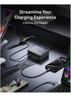 Anker Prime Charger, 200W 6-Port GaN Charging Station, Fast Charging USB C Charger, Compatible with iPhone 16/15/14 Series, MacBook Pro/Air, iPad Pro, Dell XPS, Samsung S25/S24, Huawei, Xiaomi, Vivo Silver  - Image 4