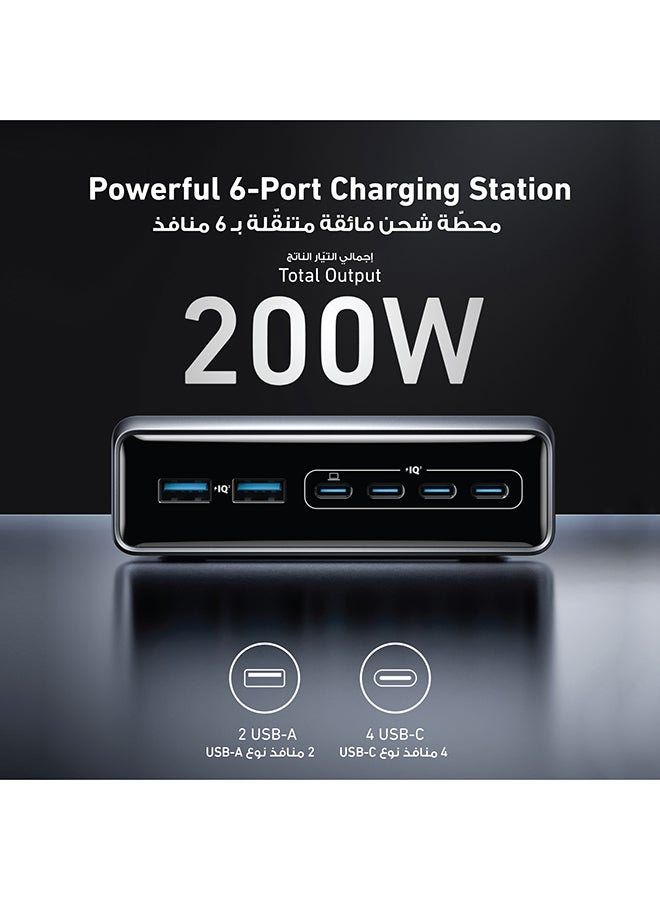 Anker Prime Charger, 200W 6-Port GaN Charging Station, Fast Charging USB C Charger, Compatible with iPhone 16/15/14 Series, MacBook Pro/Air, iPad Pro, Dell XPS, Samsung S25/S24, Huawei, Xiaomi, Vivo Silver  - Image 2