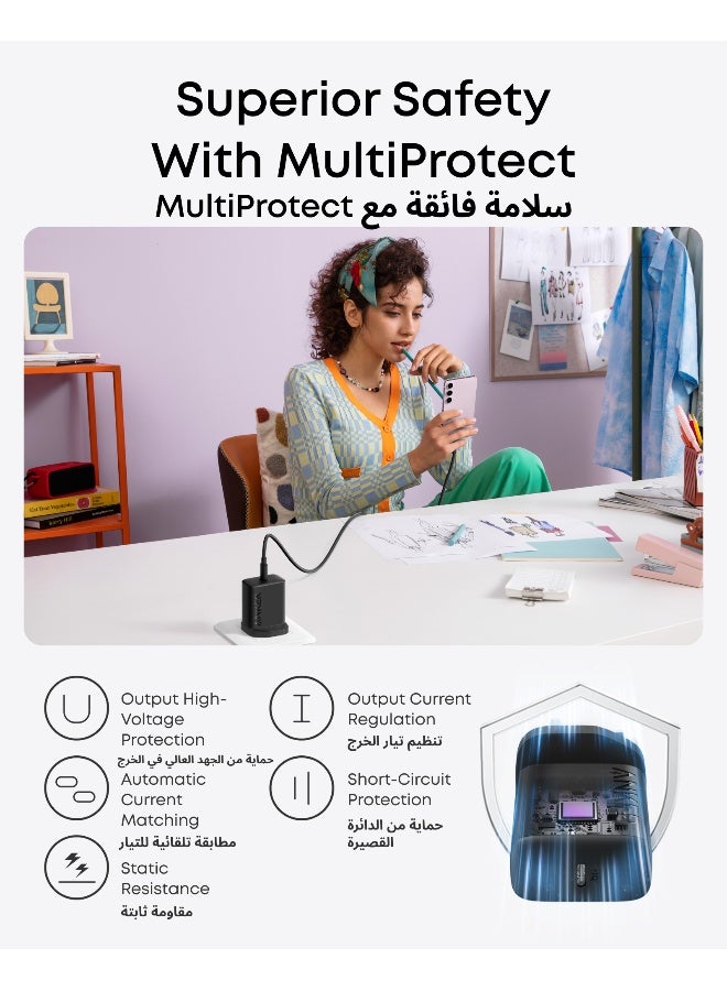 USB C Plug, 25W USB C Charger with USB-C Cable, Supports PPS Fast Charging for iPhone 16/16 Pro/16 Pro Max/15, Samsung S25/S24+/S24/S23 Ultra/S23+/S23/S22/S21/S20/Note20(5 ft Cable Included) Black - Image 3