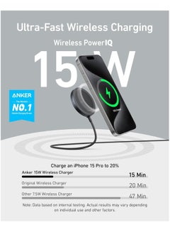 Anker MagSafe Charger Compatible, MagGo Magnetic Wireless Charger (Pad), Qi2 Certified 15W Ultra-Fast Wireless Charger, For iPhone 16/16 Pro/16 Plus /16 Pro Max, 15/14/13 Series (Charger Not Included) Black  - Image 2