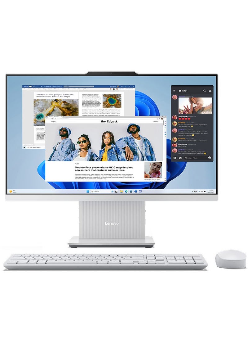 Lenovo - IdeaCentre 24IRH9 AIO With 23.8-Inch Display, Core i7-13620H Processor/16GB RAM/1TB SSD/Integrated Graphics/Windows 11 Pro English/Arabic Cloud Grey - Image 1