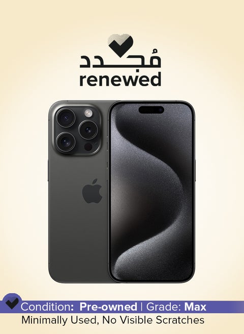 Renewed - iPhone 15 Pro 256GB Black Titanium 5G With Facetime - International Version