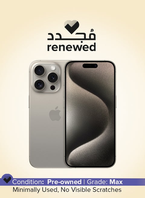 Renewed - iPhone 15 Pro 256GB Natural Titanium 5G With Facetime - International Version