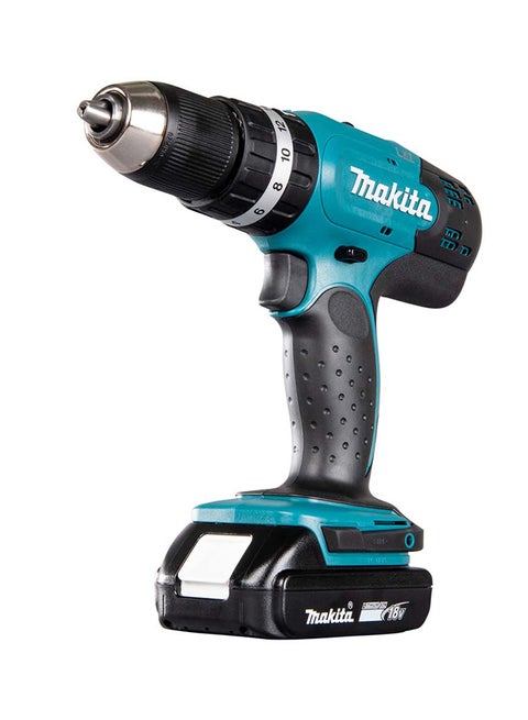Makita DHP453RFE 18V Lithium-Ion Cordless Hammer Driver Drill 13mm (1/2") 42Nm,1300rpm, Variable Speed, Includes 2x 3Ah Battery1x Charger, Carrycase Blue / Black