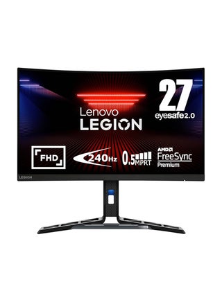 Legion R27fc-30 Gaming Curved Monitor, 27" FHD VA Display, Up to 280Hz Refresh Rate, 0.5ms (MPRT) Response Time, 1500R Curvature, FreeSync, Adaptive Sync & G-Sync Compatible, 67B6GAC1AE Raven Black - pnsku/N70100815V/45/_/1724318564/08f852e9-cb77-4191-b118-fba3a282c53c