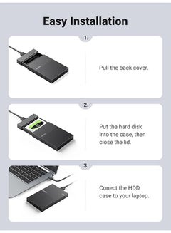 يو جرين Hard Drive Enclosure, 2.5 inch SSD External Hard Drive Case, SATA to USB 3.0 Adapter SSD HDD Housing for 9.5mm 7mm 2.5 Inch SATA III II I, Support UASP 5Gbps High Speed, Up to 6TB, Tool-Free 6 TB  - Image 5
