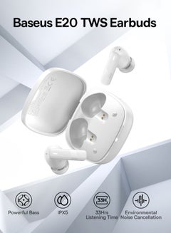 Baseus Bowie E20 True Wireless Earphones Stellar White White  - Image 5