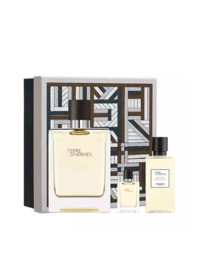 HERMES - Terre D'Hermes Set For Men Eau De Toilette 100ml, Eau De Toilette 5ml, and Body Lotion 40ml 145ml - Image 1