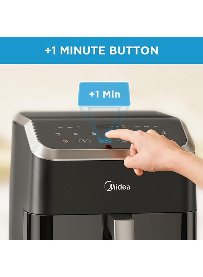 مديا - Air Fryer With Digital Touch Control, 7L Capacity, X Cycloneair Technology, See Through Window, Frying, Grilling, Broiling, Roasting, Timer Up To 60 Mins Temperature Control 200°C - 7 L 1500 W MAD-740F2APK Black - Image 1