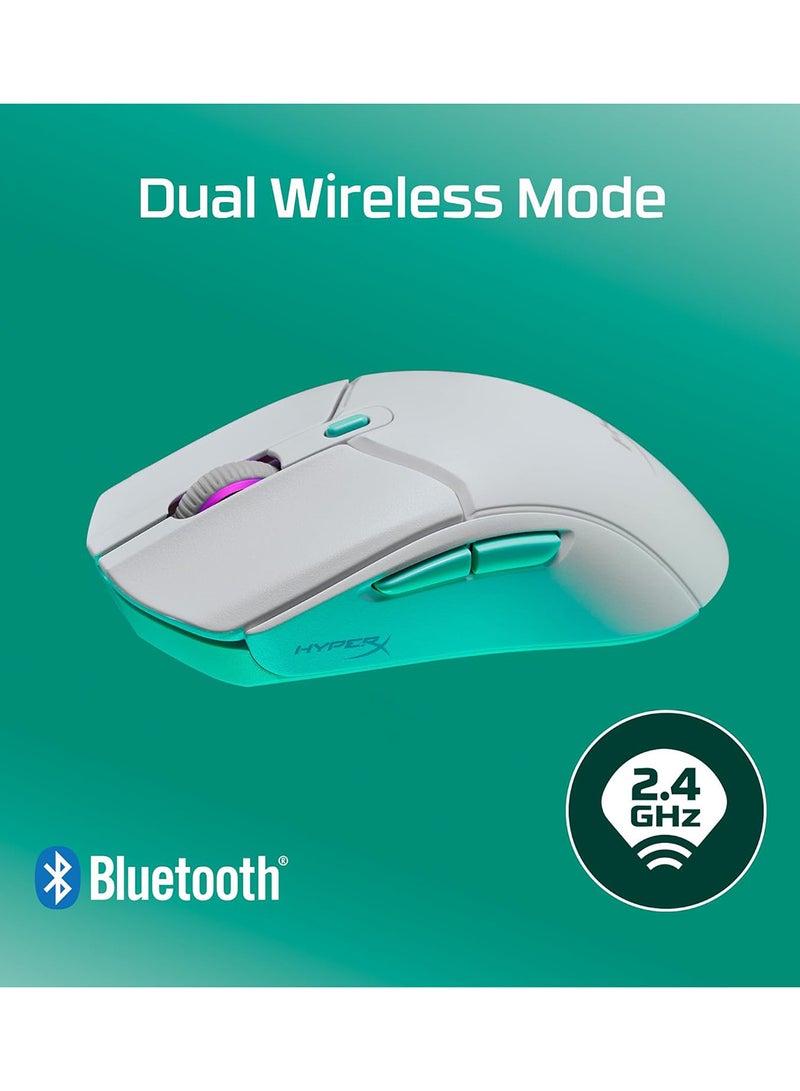 هايبركس ماوس الألعاب اللاسلكي Pulsefire Haste 2 Core – 12,000 DPI، 6 أزرار، مفاتيح TTC الذهبية، 1,000Hz معدل الاستطلاع، إضاءة LED RGB، مزدوج لاسلكي (2.4GHz/Bluetooth)، 70 جرام، بطارية 100 ساعة، شكل متماثل، تخصيص NGENUITY، متوافق مع NVIDIA Reflex | 8R2E6AA - Image 2