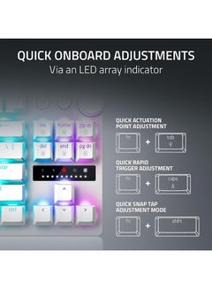 RAZER Huntsman V3 Pro TKL Esports Gaming Keyboard: Analog Optical Switches with Rapid Trigger & Adjustable Actuation - Media Keys & Dial - Doubleshot PBT Keycaps - Aluminum Top Plate - Wrist Rest - White  - Image 5