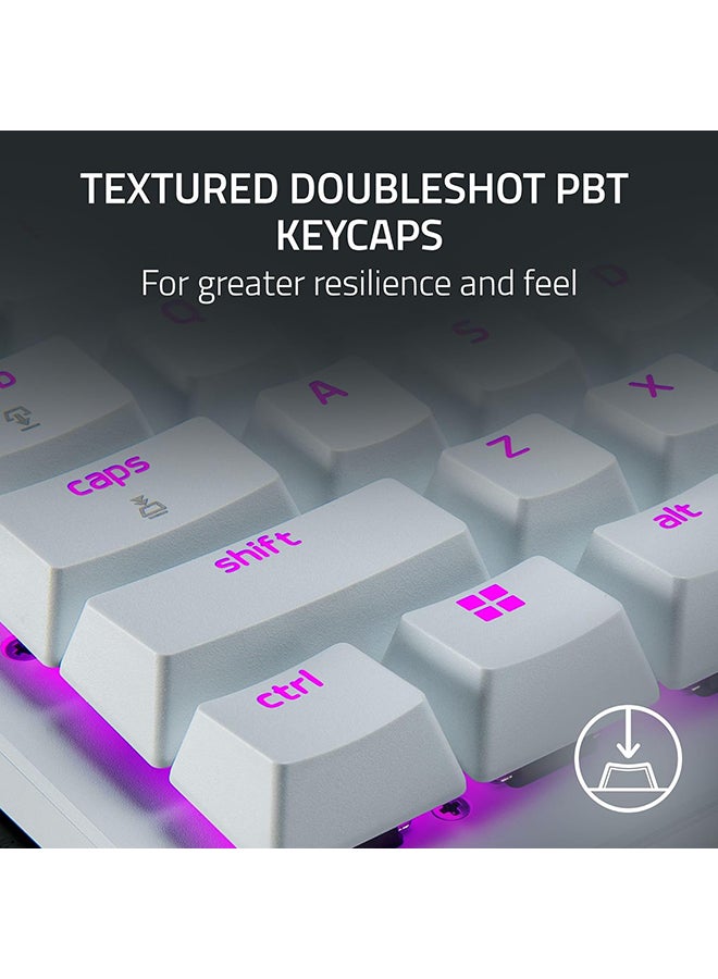 RAZER - Huntsman V3 Pro TKL Esports Gaming Keyboard: Analog Optical Switches with Rapid Trigger & Adjustable Actuation - Media Keys & Dial - Doubleshot PBT Keycaps - Aluminum Top Plate - Wrist Rest - White - Image 1