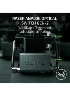RAZER Huntsman V3 Pro TKL Esports Gaming Keyboard: Analog Optical Switches with Rapid Trigger & Adjustable Actuation - Media Keys & Dial - Doubleshot PBT Keycaps - Aluminum Top Plate - Wrist Rest - White  - Image 2