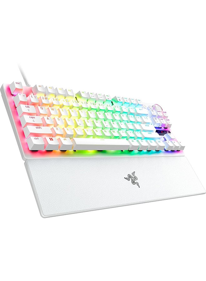 RAZER - Huntsman V3 Pro TKL Esports Gaming Keyboard: Analog Optical Switches with Rapid Trigger & Adjustable Actuation - Media Keys & Dial - Doubleshot PBT Keycaps - Aluminum Top Plate - Wrist Rest - White - Image 1