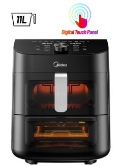 Midea Smart Air Fryer With Digital Touch Control, 11L Capacity With 2 Cooking Zone, See Through Window, Wi-Fi Connection, Healthy Cooking, Timer Up To 90 Mins Temperature Control 230°C 11 L 1700 W MAD-110D2APK Black  - Image 1