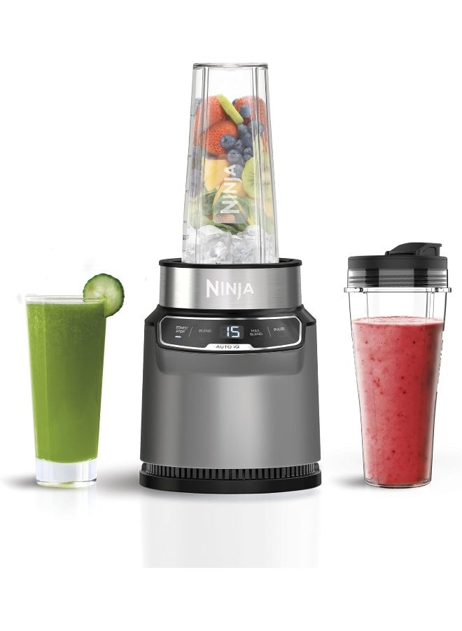 Ninja Blender With 2 Automatic Programs: Blend & Max Blend, Pulse Setting, 2x 700ml Cups With Spout Lids, Dishwasher Safe Parts, Smoothie Maker, Auto-iQ 700 ml 1000 W BN500ME Silver - Image 2