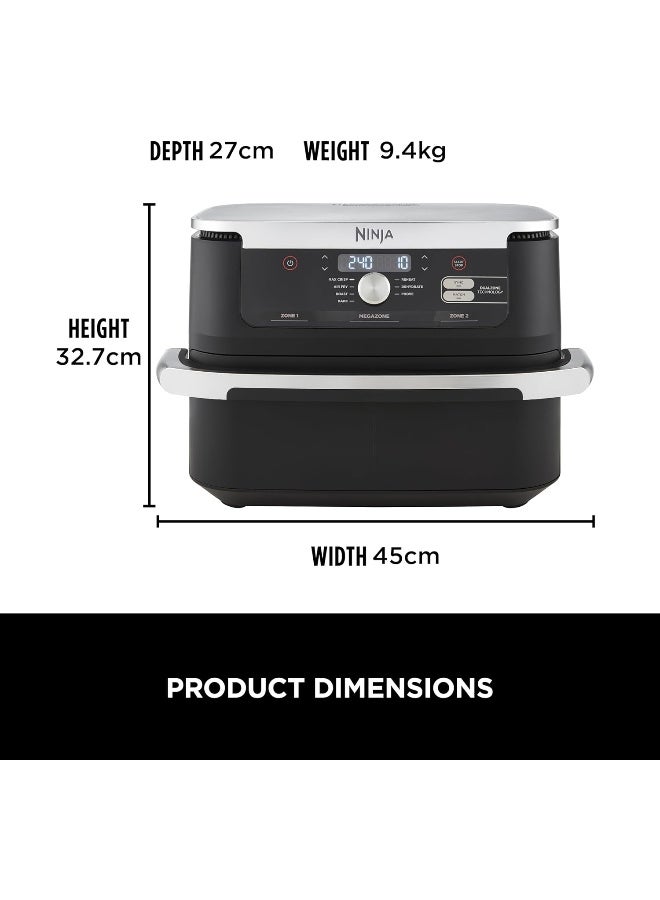 Ninja Foodi FlexDrawer Air Fryer, Dual Zone With Removable Divider, Large 10.4L Drawer, 7-In-1, Air-Fryer Uses No Oil, Air Fry, Roast, Bake, Max Crisp, Non-Stick Dishwasher Safe Parts 10.4 L 2470 W AF500ME Black - Image 4